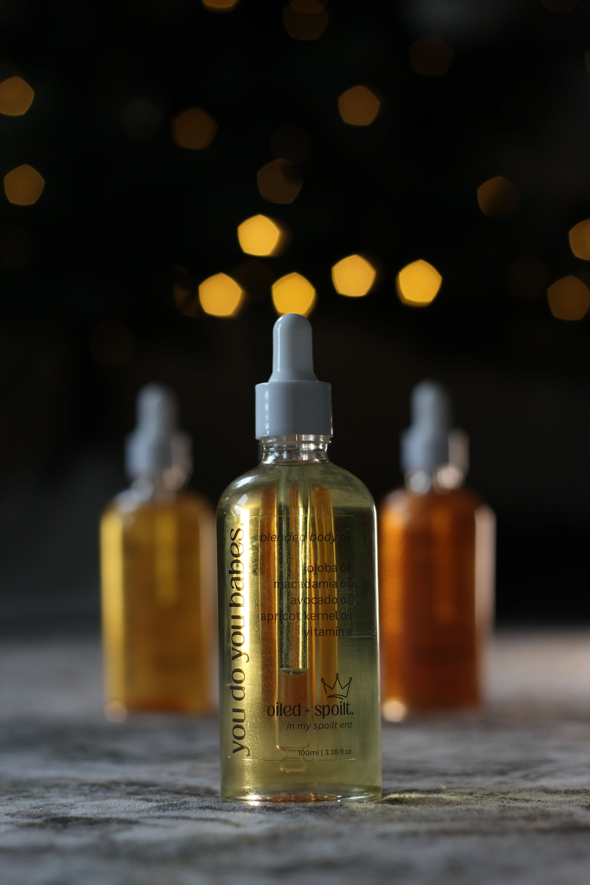 Oiled and Spoilt Body Oil with 2 other Body Oils in background