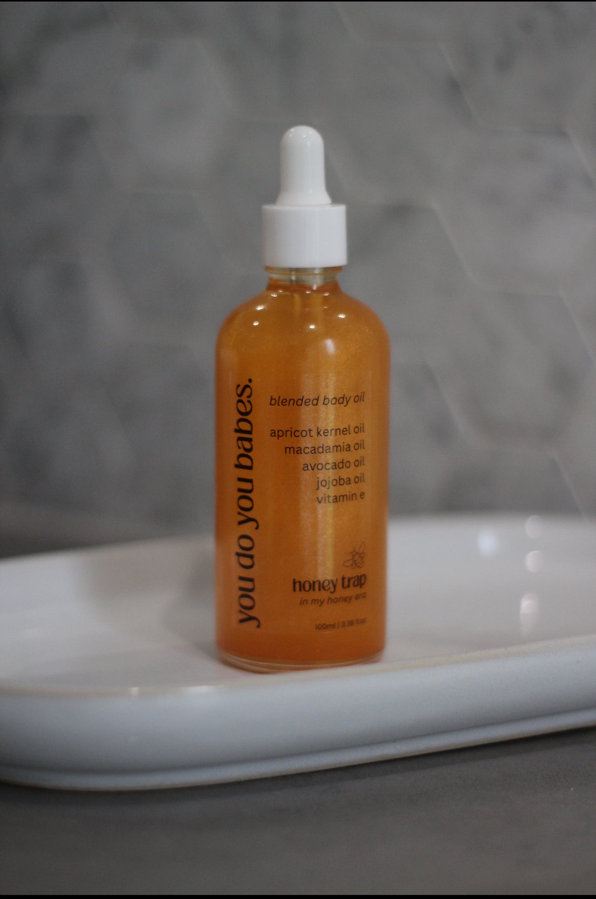YOU DO YOU BABES BODY OIL IN BATHROOM HONEY TRAP SHIMMER