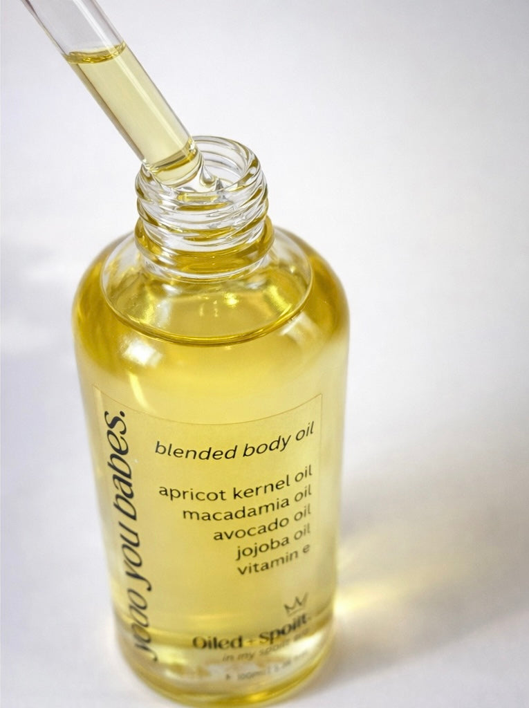 Oiled and Spoilt body oil bottle by you do you babes